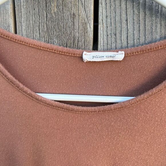 Yellow Chair blouse short sleeve tied at waist size small - Picture 3 of 6